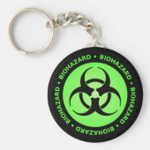 Groene biogevaarwaarschuwing sleutelhanger (Voorkant)