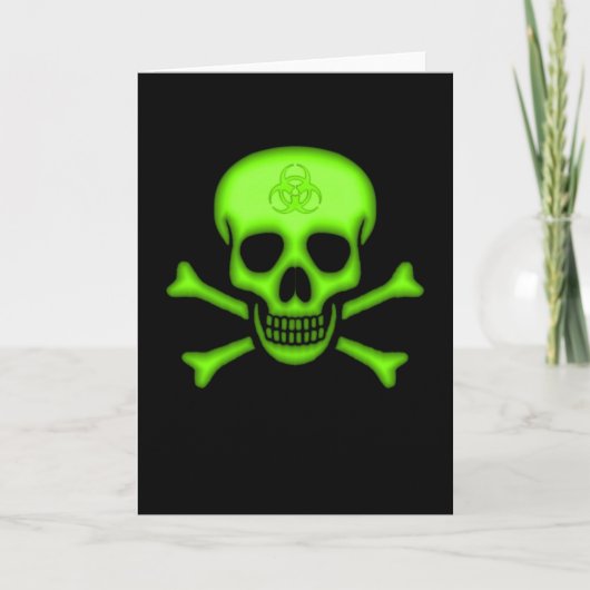 Groene Biohazard Skull Kaart (Voorkant)