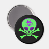 Groene Biohazard Skull Magnet (Voorkant / Achterkant)