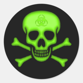 Groene Biohazard Skull Sticker