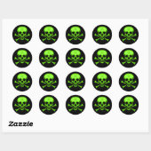 Groene Biohazard Skull Sticker (Vel)