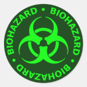 Groene Biohazard Warning Sticker (Voorkant)