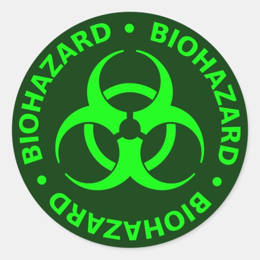Groene Biohazard Warning Sticker (Voorkant)
