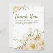 Groene Biologische Bloemen Dank u kaart (Voorkant)