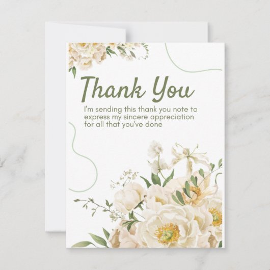 Groene Biologische Bloemenvakantie Dank u kaart (Voorkant)