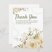 Groene Biologische Bloemenvakantie Dank u kaart (Voorkant / Achterkant)