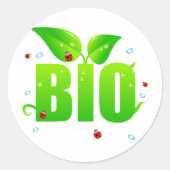 Groene biologische natuurlijke ronde sticker (Voorkant)