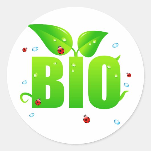 Groene biologische natuurlijke ronde sticker (Voorkant)