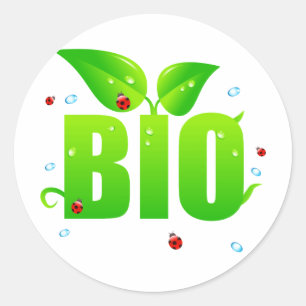 Groene biologische natuurlijke ronde sticker