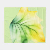 GROENE BLAADJE FLEECE DEKEN (Voorkant (Horizontaal))