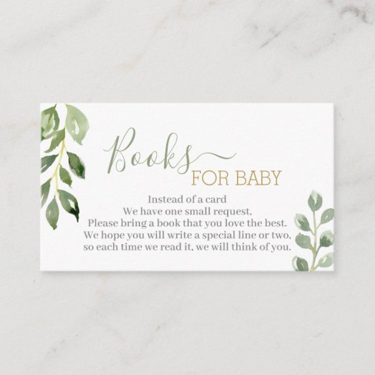 Groene blaadjes brengen een boek bijsluiter kaart (Voorkant)