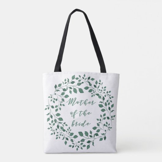 Groene blaadjes | Moeder van de Bride Tote Bag (Achterkant)