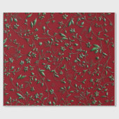 Groene blaasbalken op rood cadeaupapier (Vlak)