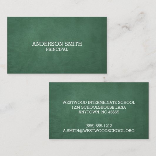Groene Blackboard Stijl Zeven Lijn Aangepast Visitekaartje (Voorkant / Achterkant)