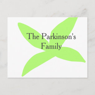 Groene blad abstract pastel familienaam retro boho briefkaart
