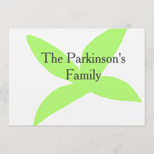 Groene blad abstract pastel familienaam retro boho kaart