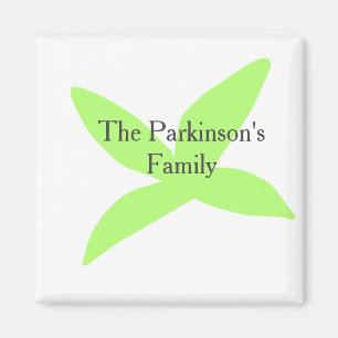 Groene blad abstract pastel familienaam retro boho magneet