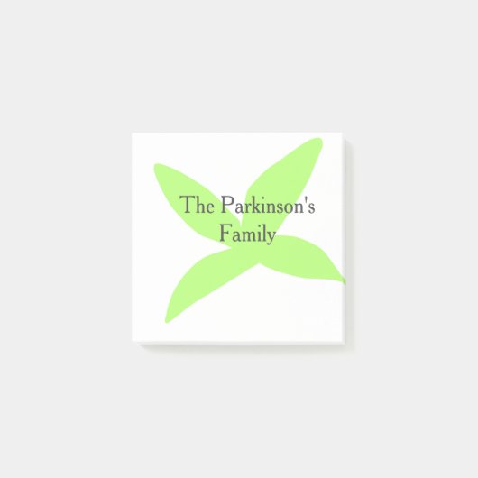 Groene blad abstract pastel familienaam retro boho post-it® notes (Voorkant)