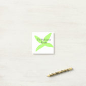 Groene blad abstract pastel familienaam retro boho post-it® notes (Op bureau)