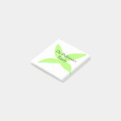 Groene blad abstract pastel familienaam retro boho post-it® notes (Schuin)