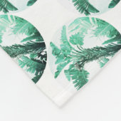 Groene blad bananenplant fleece deken (Hoek)
