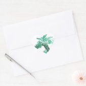 Groene blad bananenplant hart sticker (Envelop)