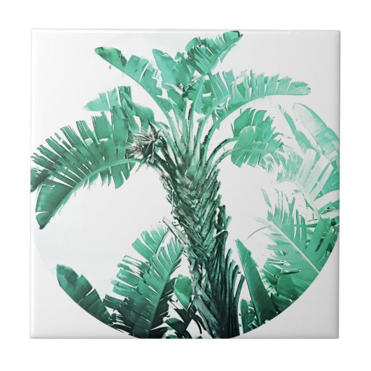 Groene blad bananenplant tegeltje (Voorkant)