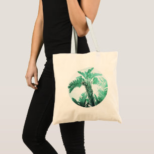 Groene blad bananenplant tote bag