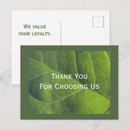 Groene Blad Bedankt voor uw zakelijke relatie Briefkaart