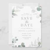 Groene Blad Bloemen Bruiloft Save The Date (Voorkant)