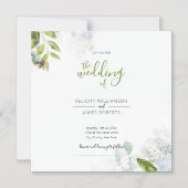 Groene Blad Bloemen Magnetische Bruiloft Uitnodigi Uitnodiging (Voorkant)