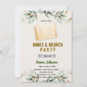 Groene blad boek thema uitnodiging (Voorkant)