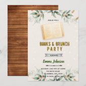 Groene blad boek thema uitnodiging (Voorkant / Achterkant)