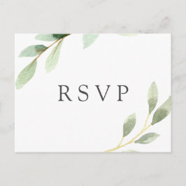 Groene Blad Botanische Trouw RSVP Uitnodiging Briefkaart