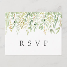Groene Blad Botanische Trouw RSVP Uitnodiging Briefkaart