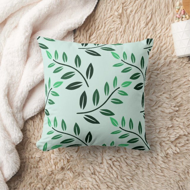 Groene Blad Botanische Worpkussen | Minimaal Plant Kussen (Deken)