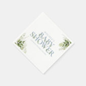 Groene Blad Boy Stof Blauw Baby Shower Servet (Hoek)