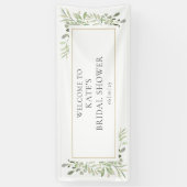 Groene Blad Bruiloft Feest Begroeting Spandoek (Verticaal)