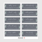 Groene Blad Bruiloft Gast Adreslabels Sticker (Vel)