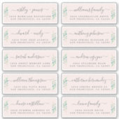 Groene Blad Bruiloft Gast Adreslabels Sticker (Voorkant)