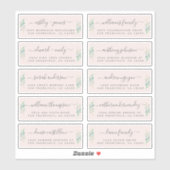 Groene Blad Bruiloft Gast Adreslabels Sticker (Vel)