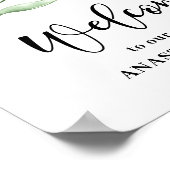 Groene Blad Bruiloft Welkom Poster (Hoek)