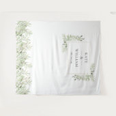 Groene Blad Bruiloftsfotocabine Achtergrond Wandkleed (Voorkant (horizontaal))