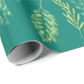Groene Blad Cadeaupapier (Rol Hoek)