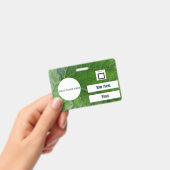 Groene blad detail aangepaste naam afbeelding werk badge (Handheld)