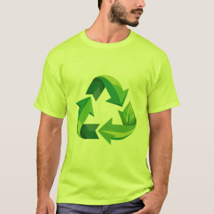 Groene Blad Eco-Vriendelijk Recycling Symbool T-Sh T-shirt
