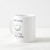 Groene blad eerste communie koffiemok (Voorkant links)