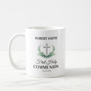Groene blad eerste communie koffiemok