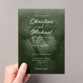 Groene blad elegante groen lente bruiloft acryl uitnodigingen (Insitu (Draagbaar))