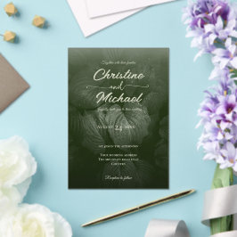 Groene blad elegante groen lente bruiloft acryl uitnodigingen
